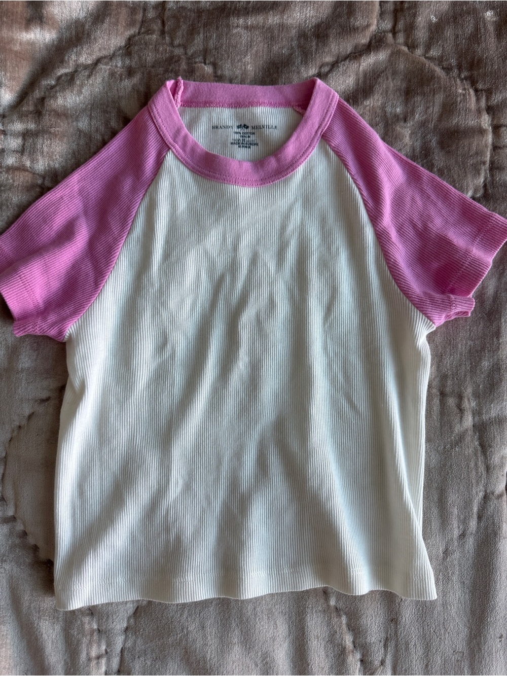 Brandy Melville Pink Sleeve baby tee